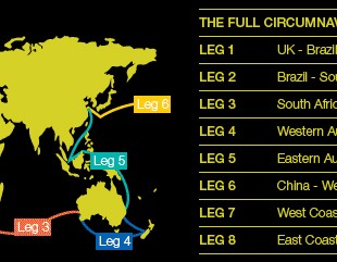 clipper round the world map